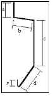 Kappleiste mit Falz - Diagramm