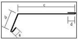 Traufstreifen mit Falz - Diagramm